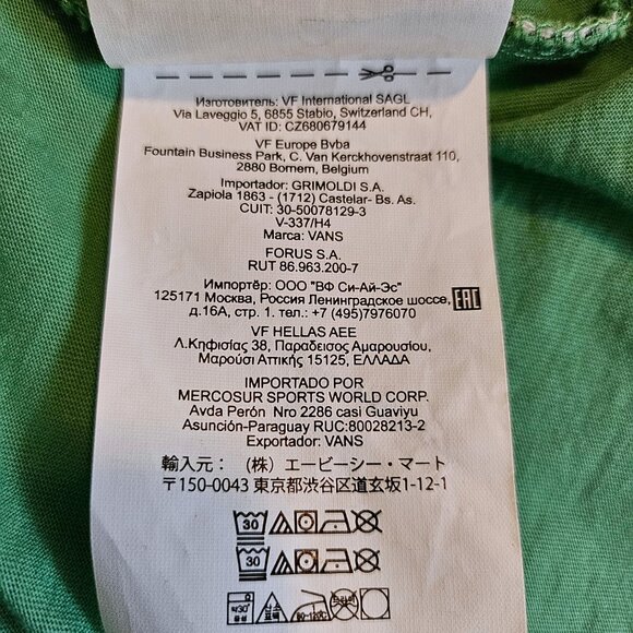 VANS Ramp Tested Ls Crop Long Sleeve Green Cropped T-Shirt Size Medium - Picture 7 of 11